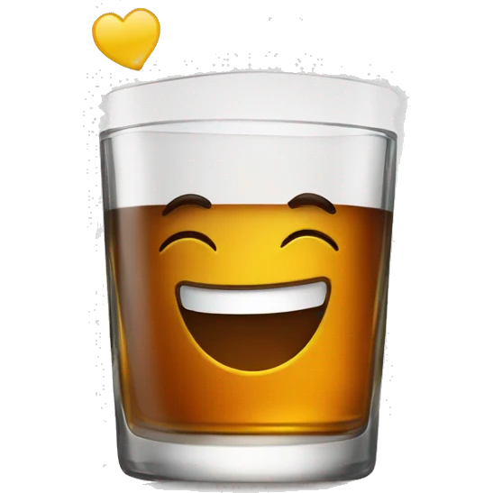 Happy glass of whiskey emoji
