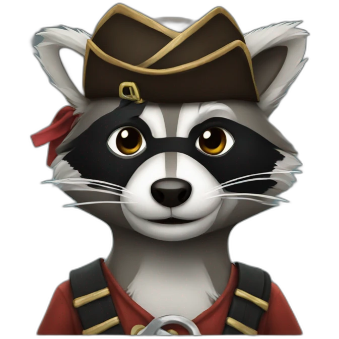 A pirate raccoon emoji
