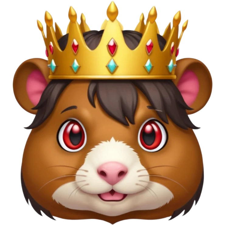 guinea pig as a demon king, emoji style, with a dark magical aura emoji