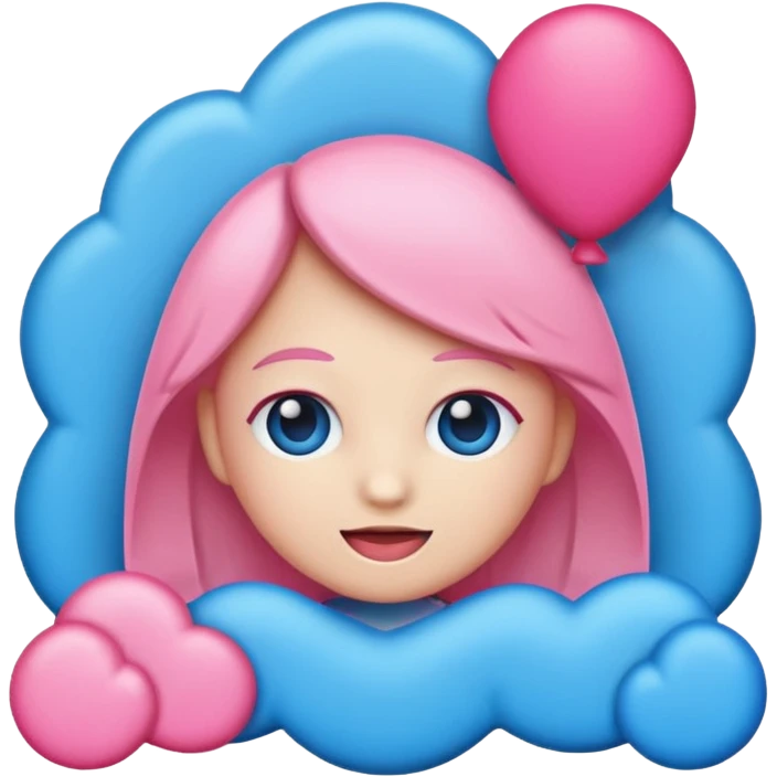 I would like a 67 emoji with pink and blue coloring, please emoji