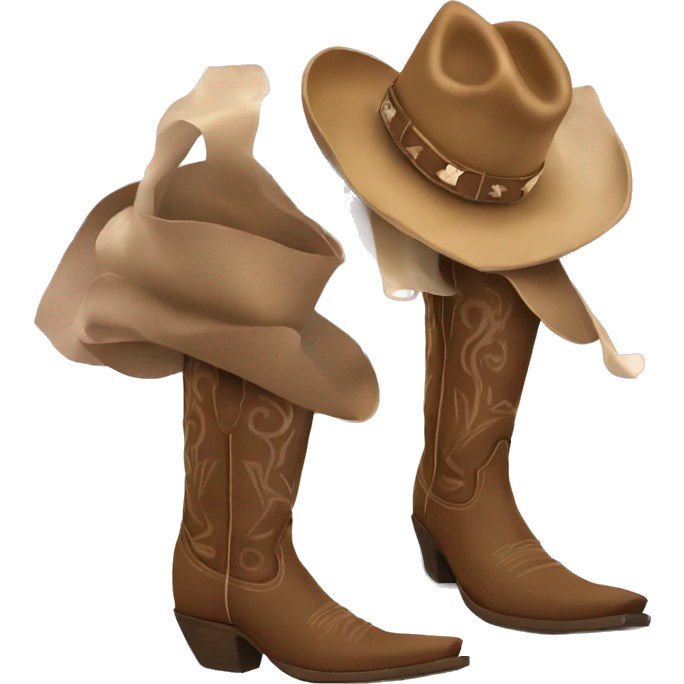 Girly square toed cowboy boots emoji