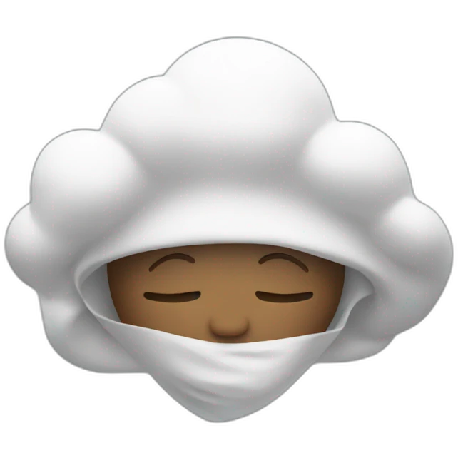 head covered with white cloud emoji