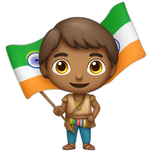 Indian man with flag emoji