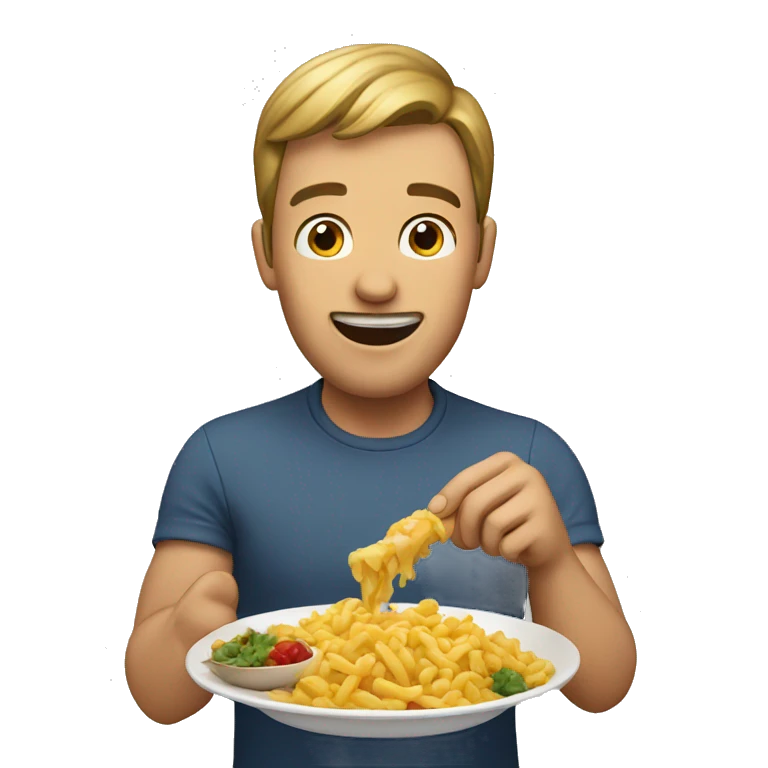 man eating food emoji