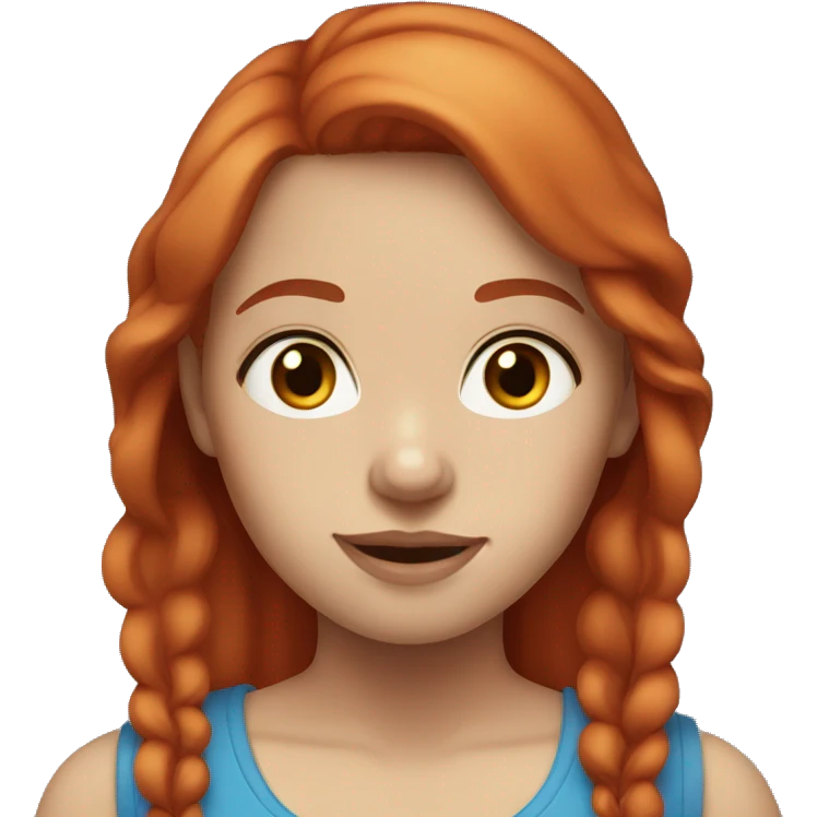 Red hair girl with blue eyes and light skin emoji
