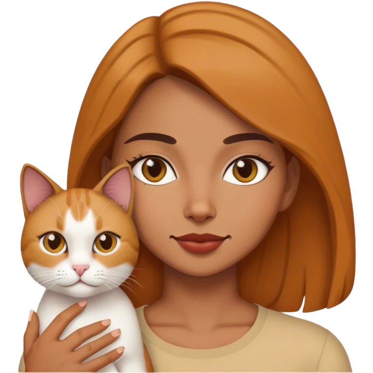 woman with a cat emoji