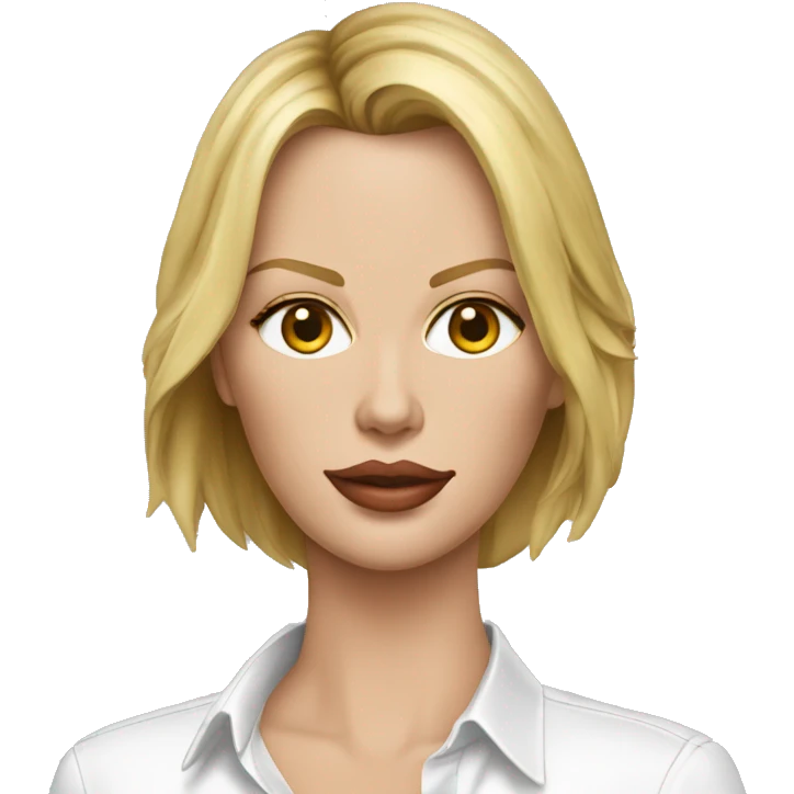 charlize theron ultra realistic wearing shirt emoji