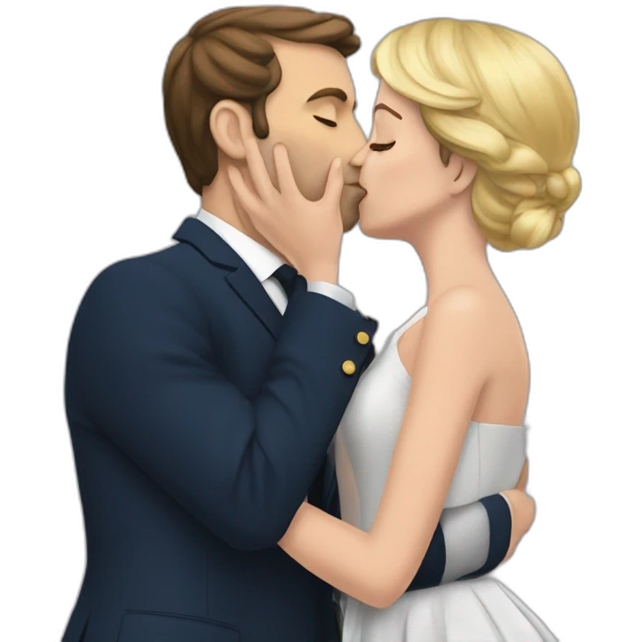 macron-kissing emoji