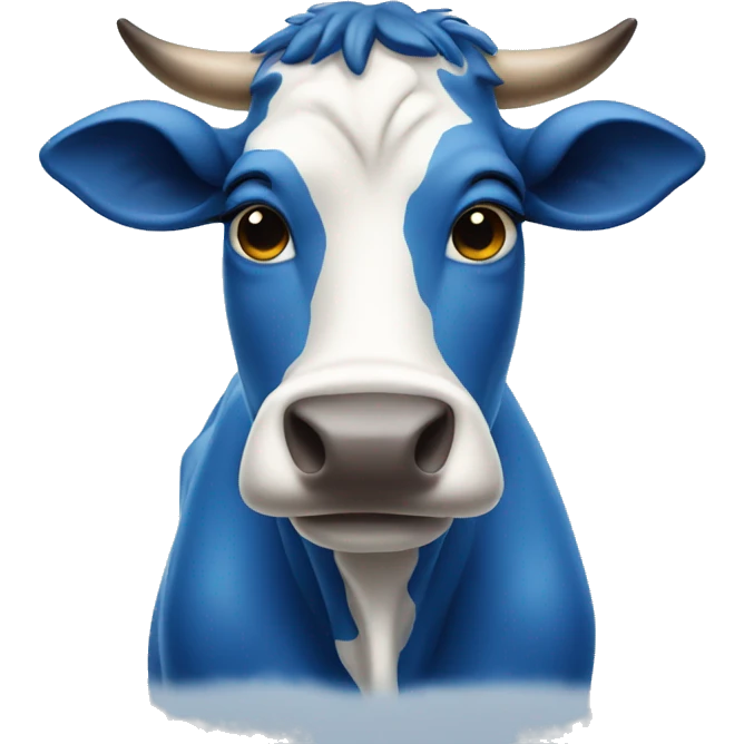 Blue cow emoji