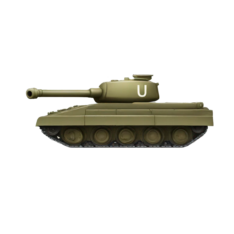 Tank with the letter u on top emoji