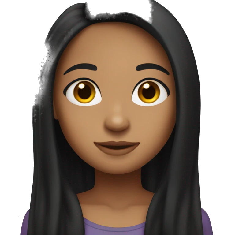 Tan girl with long black hair emoji