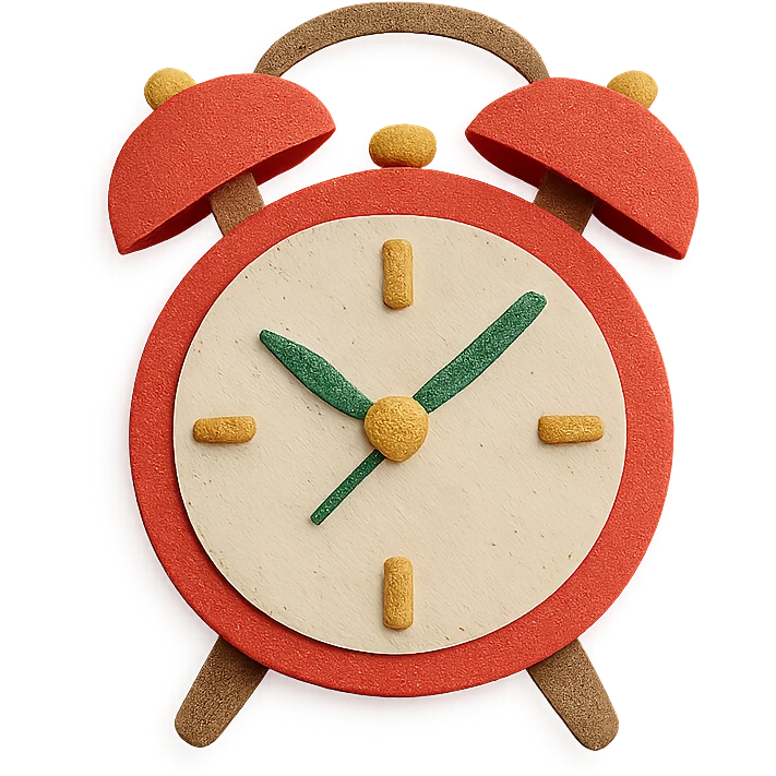 vintage red alarm clock emoji
