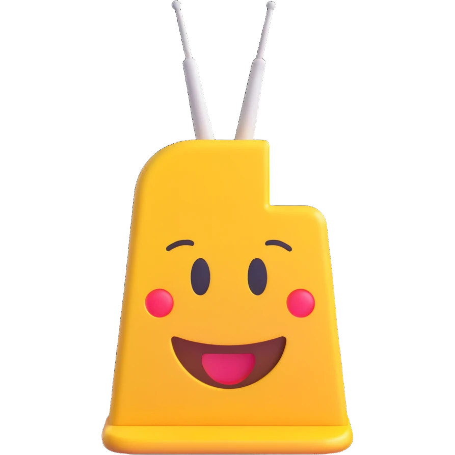 classic TV antenna, minimal, 3D emoji style, slightly glossy emoji