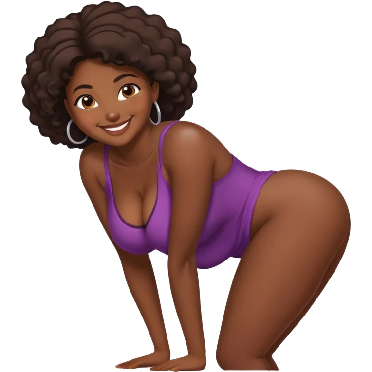 busty African American pawg buxom bending over sfw emoji