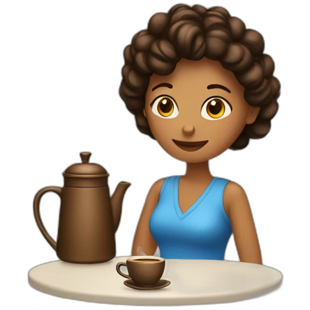 esther with a coffee pot emoji