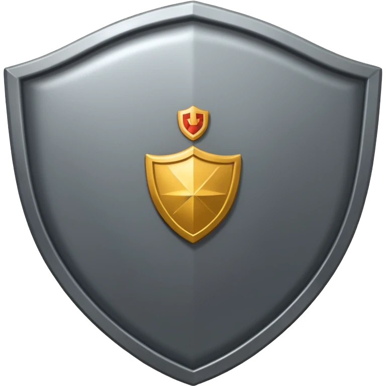 Steel gray shield with bicep flex icon emoji