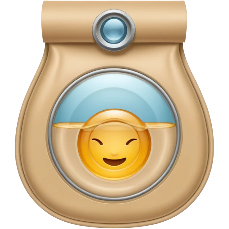 ostomy bag in beige with a circle in the middle emoji