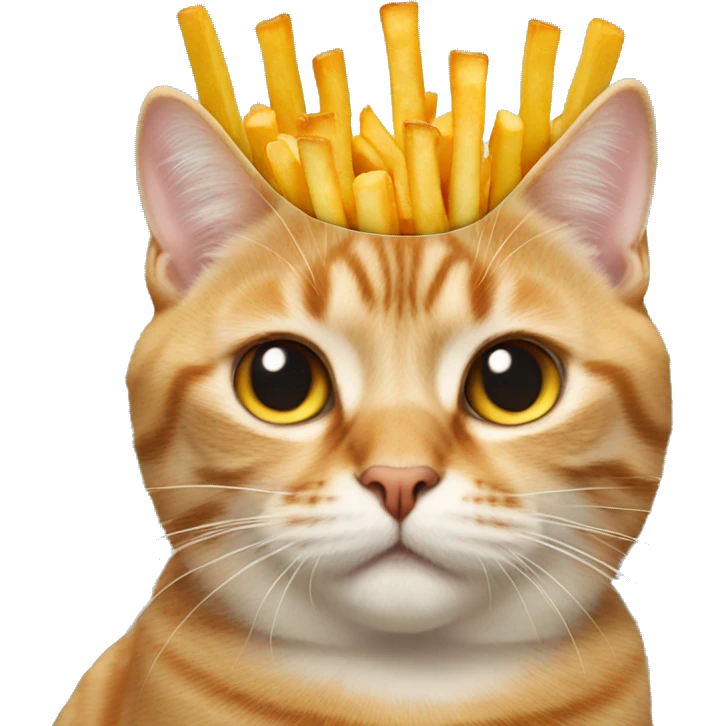 Cat with a french fries crown emoji