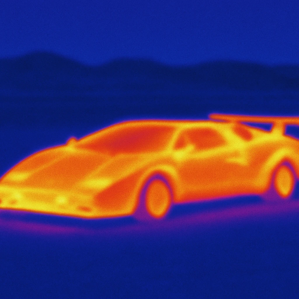 Lamborghini Countach in a desert background emoji