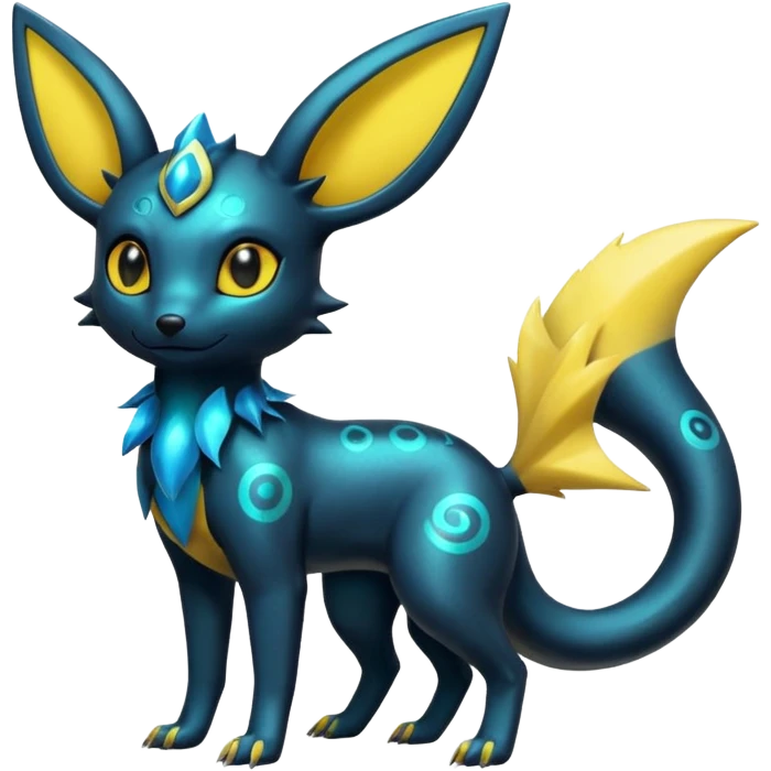  Shiny iridescent Umbreon-Salandit-Jolteon-fusion emoji