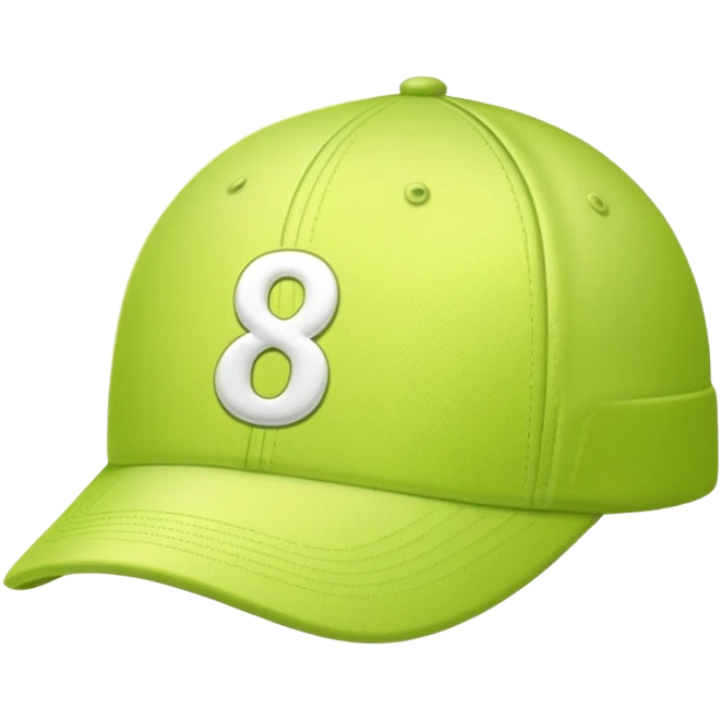 light lime cap with number “8” on it emoji