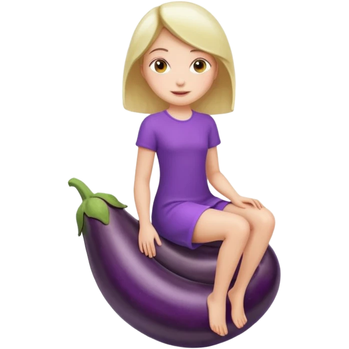 Girl sitting on eggplant  emoji