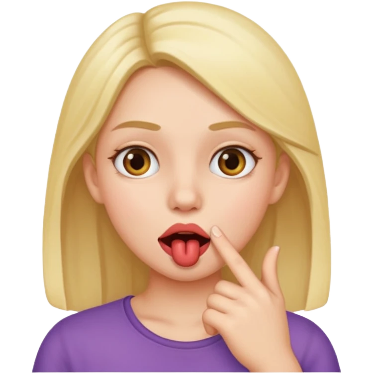 Doigt dans la bouche fille emoji