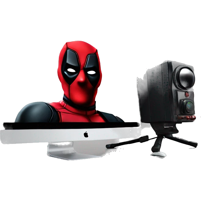 Deadpool shooting pc monitor  emoji