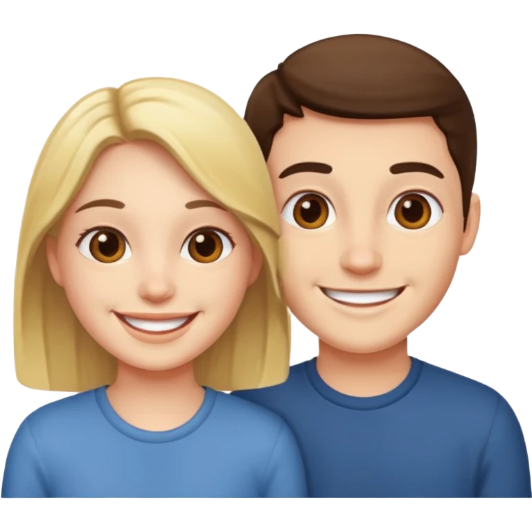 two friends happy to meet each other emoji
