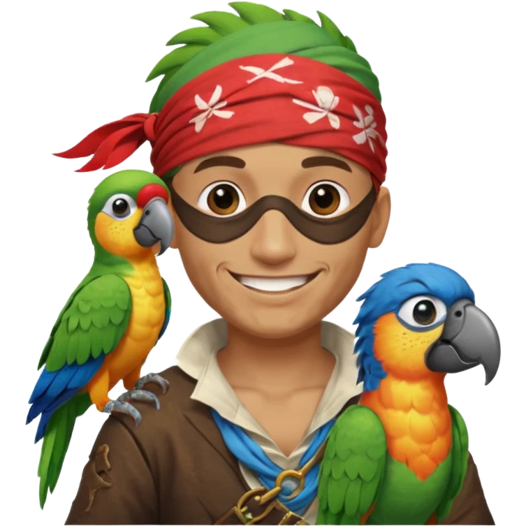 pirate and parrot emoji