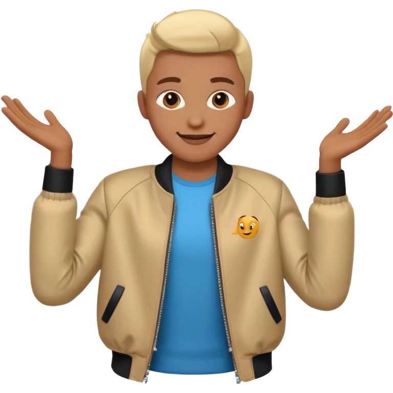 cool person shrug pose emoji