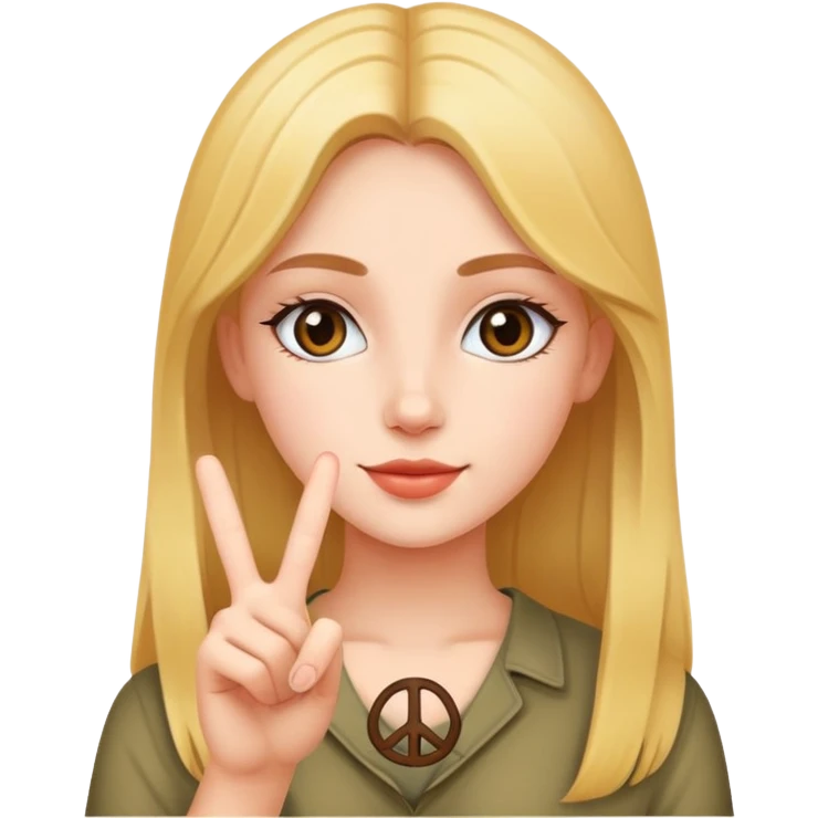 gril with peace sign  emoji