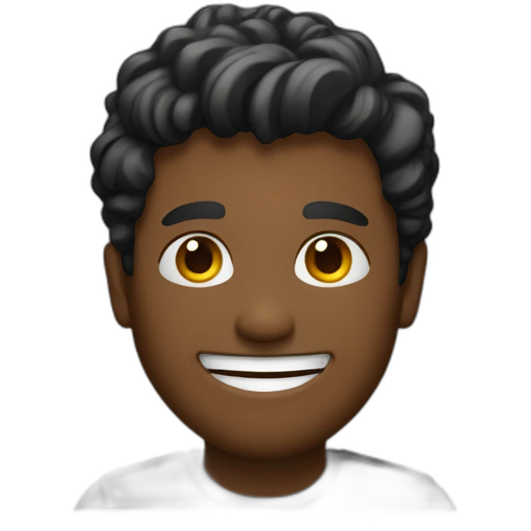 smiling man in black shirt emoji