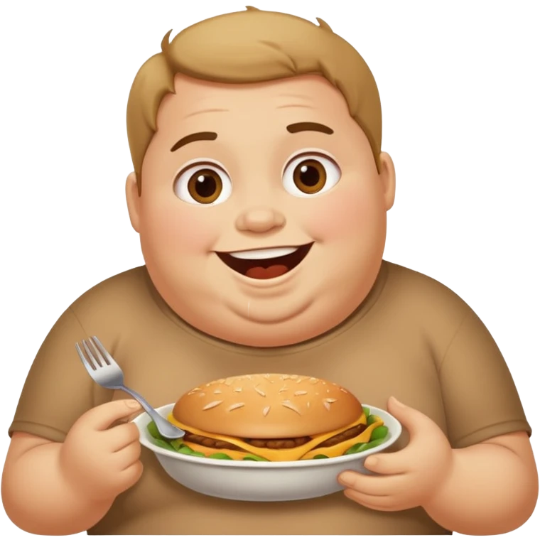 fat person eating food emoji
