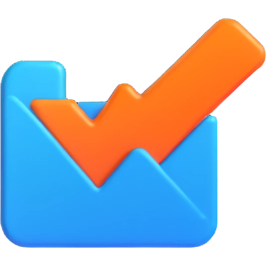 blue verification checkmark, glossy, 3D effect, no text emoji