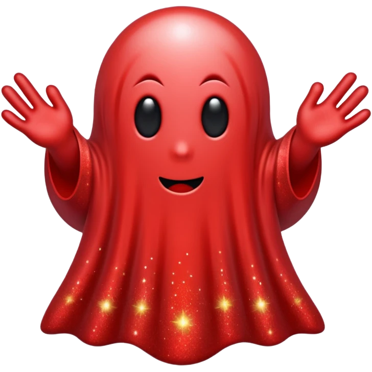 red glitter ghost style hype emoji