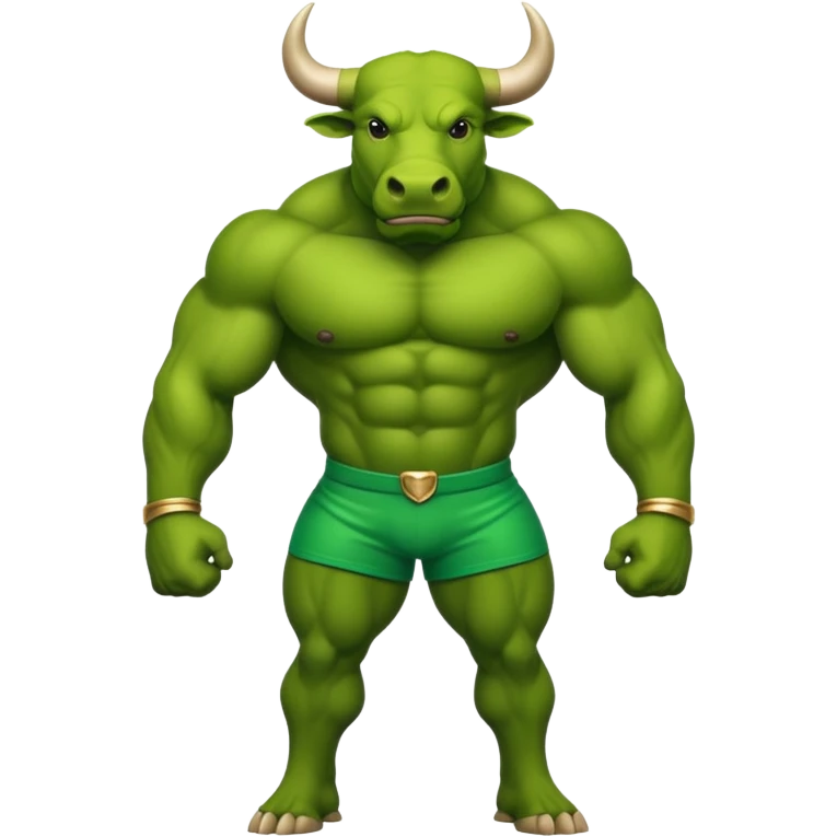 Green bull with clothes emoji
