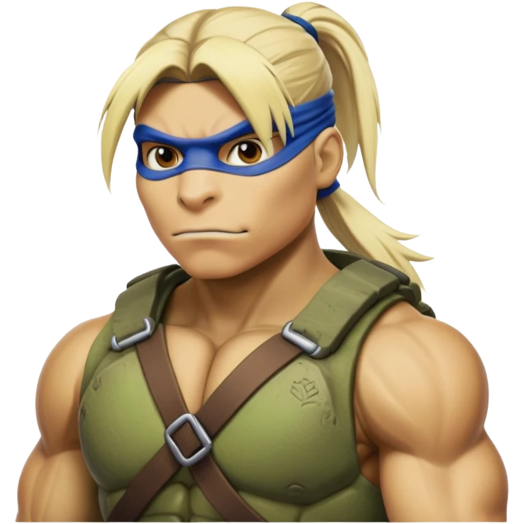 Hun from Teenage Mutant Ninja Turtles, large muscular gang leader with blonde ponytail emoji