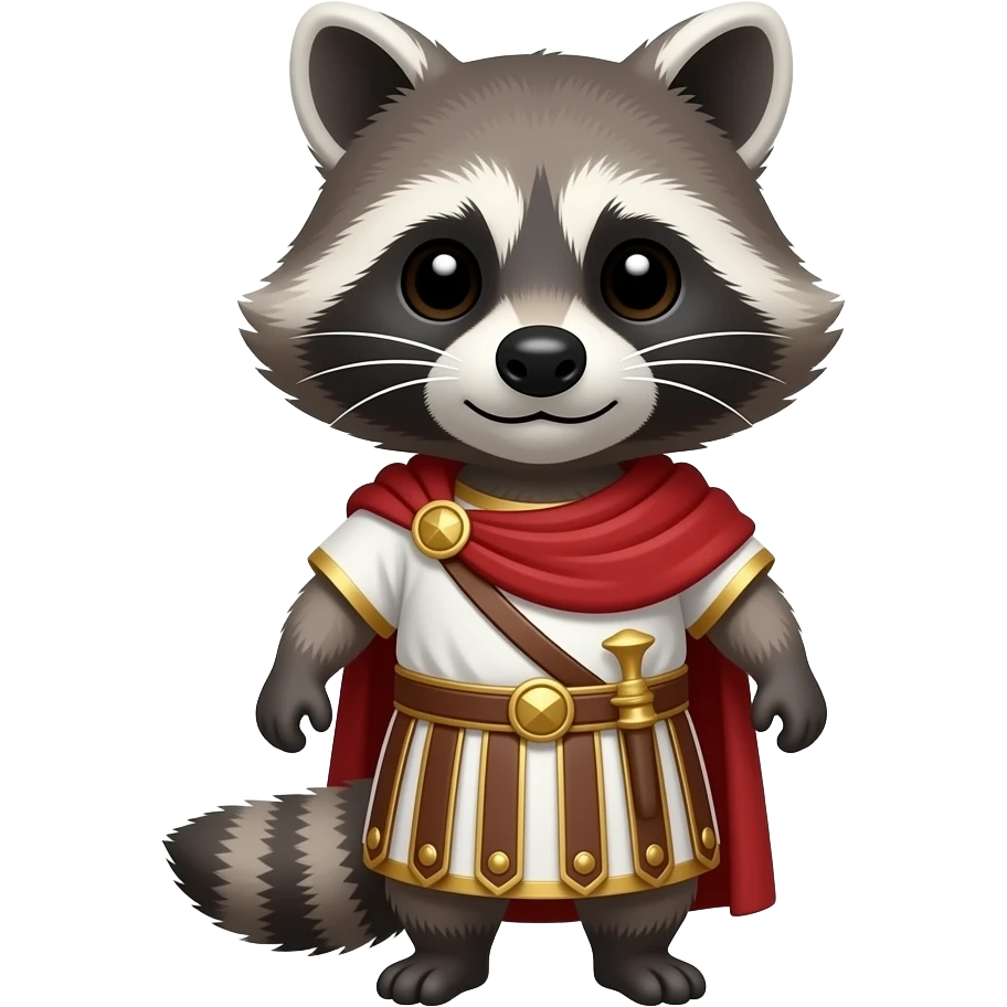 racoon with ancient rome clothes emoji