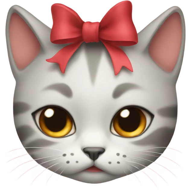 cat crying and wearing a bow emoji