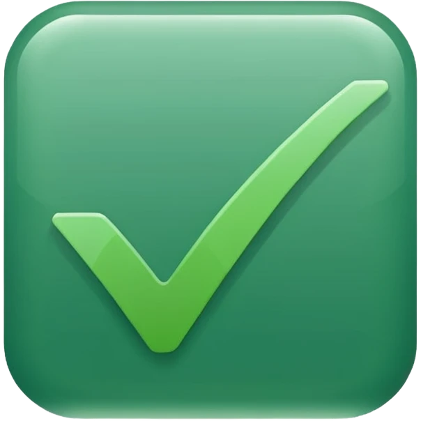 flat check mark symbol in green emoji