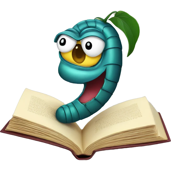 a worm in a book - bookworm emoji