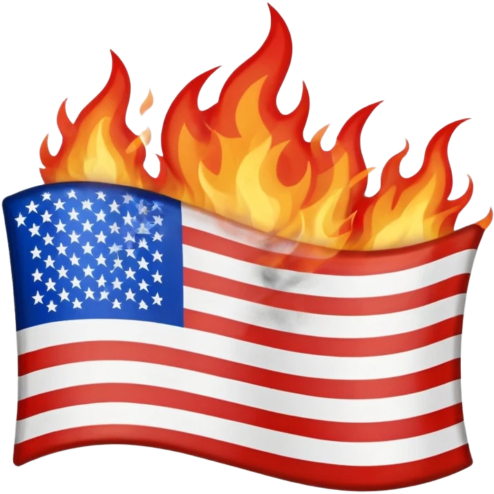 Burning american flag emoji