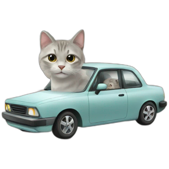 Cat and car emoji