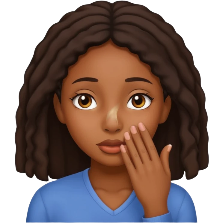 Black girl covering her nose emoji