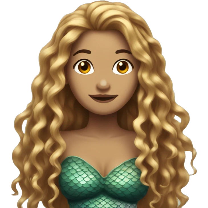 mermaid with long rapunzelhair emoji