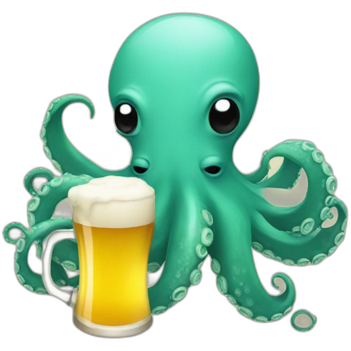 Octopus drinking beer emoji