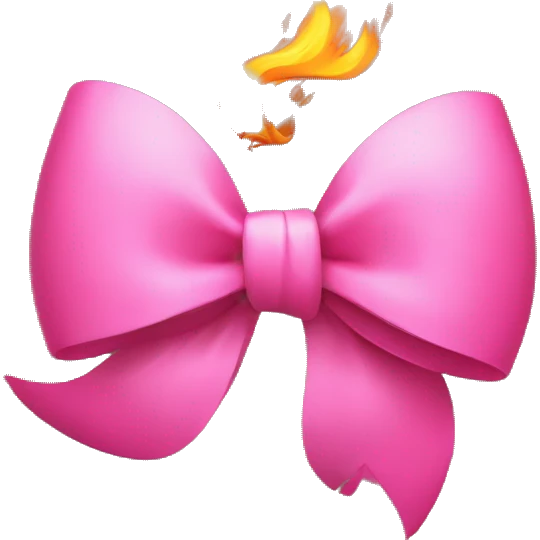 Big pink bow with fire flame in the background emoji