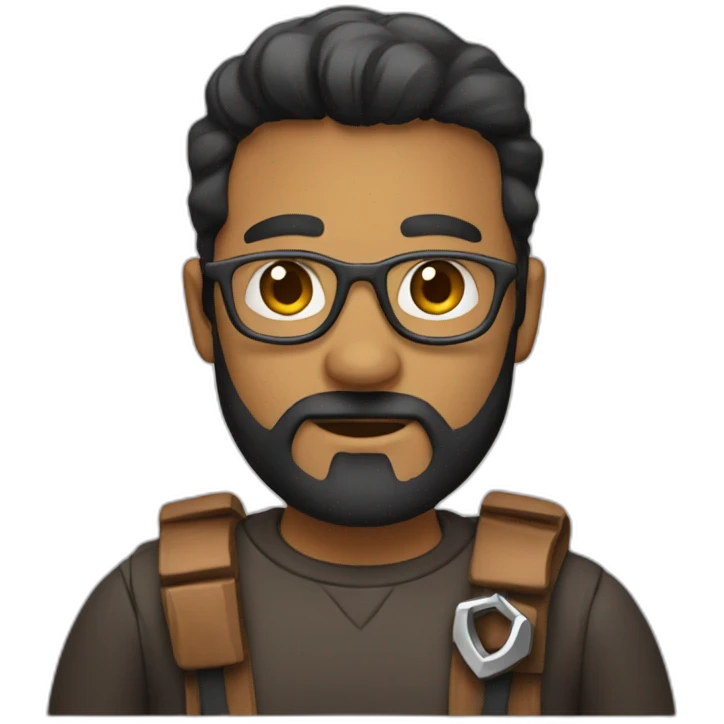 brown software engineer with anchor beard emoji