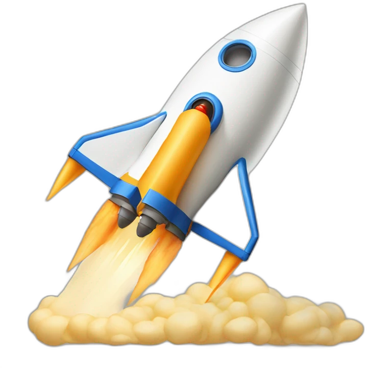 A rocket lading with a provolone cheese emoji